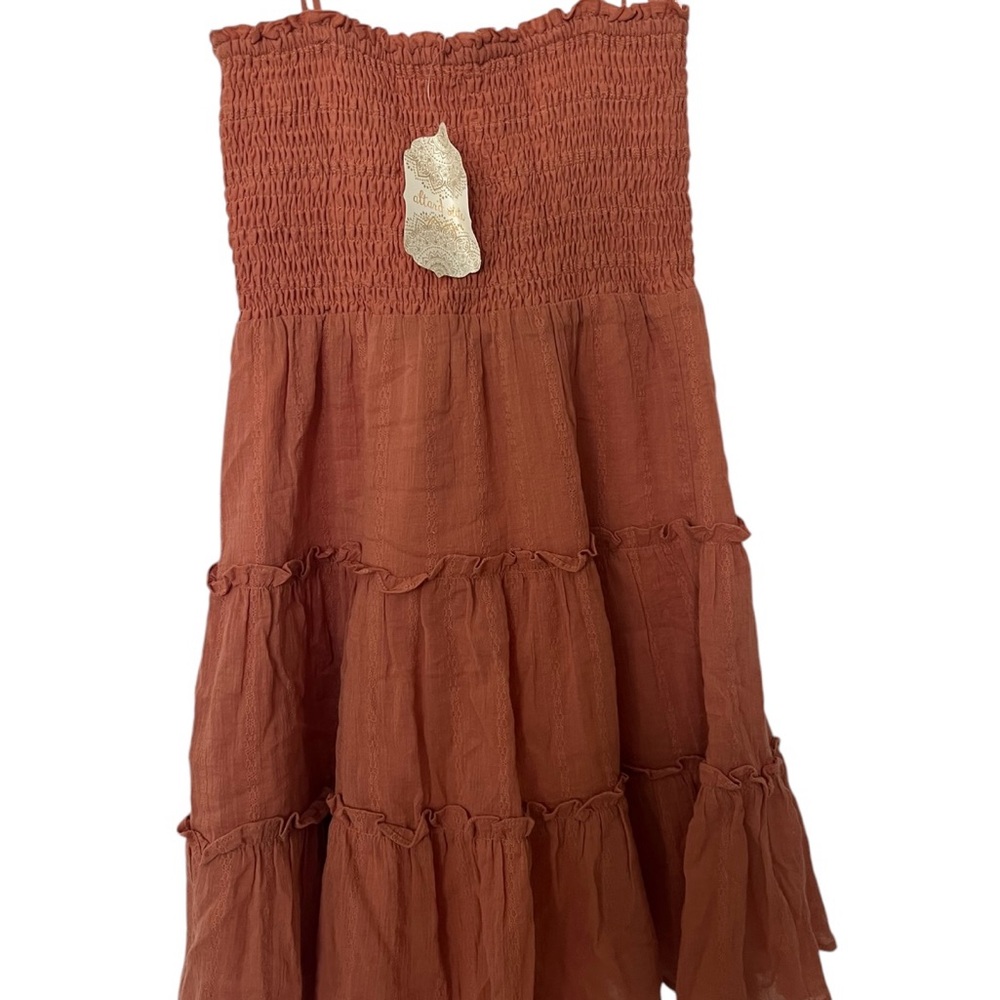 Altar'd State Orange  Mini Ruffle Dress S - Picture 2 of 8